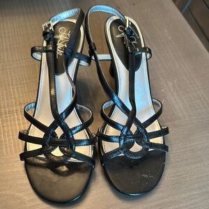 Life Stride Black Strappy Heels for Formal Occasions